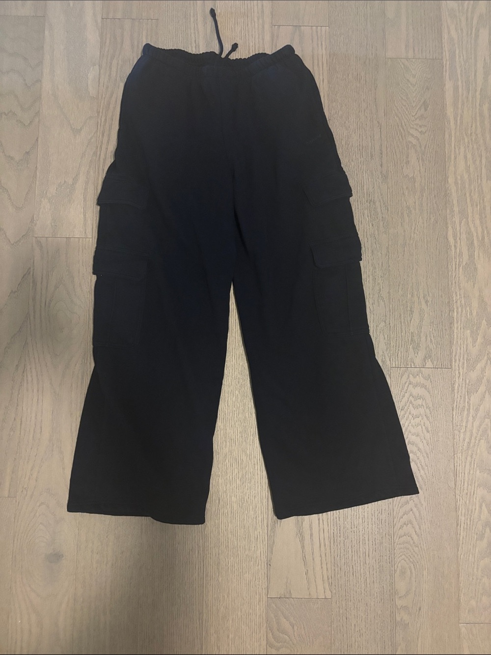 Garage ultra fleece navy blue wide leg cargo sweatpants